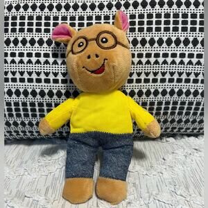 PBS Kids Arthur Embroidered Face Plush Stuffed Animal Toy Doll